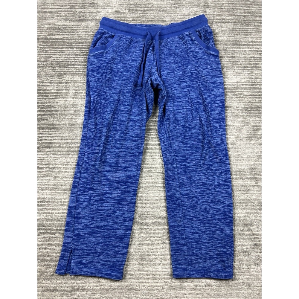 St. John's Bay Active Pants Women L Blue Space Dye Straight Leg Drawstring